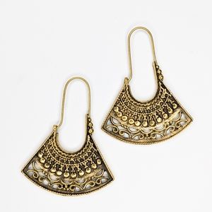 🦋LAST 1🦋 NWT Baizaar Carved Fan Brass Boho Earrings